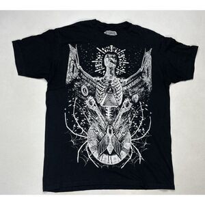 Skygraphx Skull Punk Metal Graphic T-shirt Men Large Black Short Sleeve Music